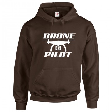 Drone Pilot Unisex Kids and Adults Pullover Hooded Sweatshirt for Aviators